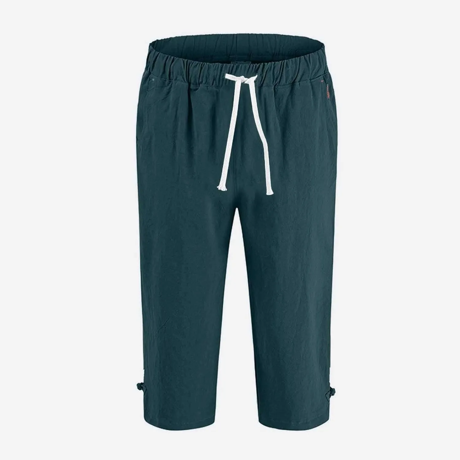Mens Linen Pants Casual Pants Drawstring Beach Pants Relaxed-Fit Yoga Pants Soft Elastic Waist Pants