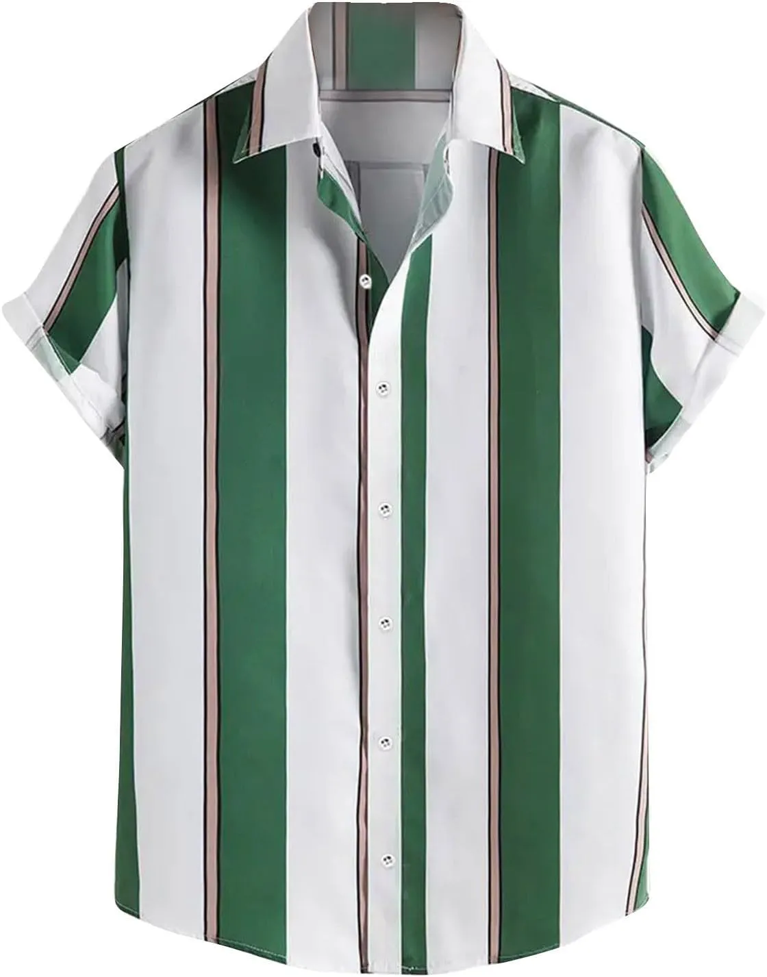 Men's Work Shirt Plaid Pearl Snap Shirts Short Sleeve Cuban Tees Vintage Western Shirts Casual Striped Shirts Tees