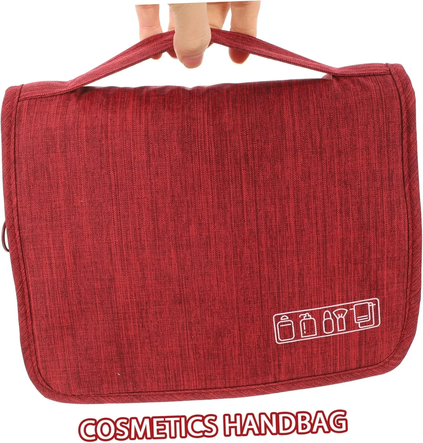 Mikinona Portable Toiletry Bag Large Capacity Travel Wash Bag Hooks for Cosmetics Hair Care Travel Essentials Folding Organizer