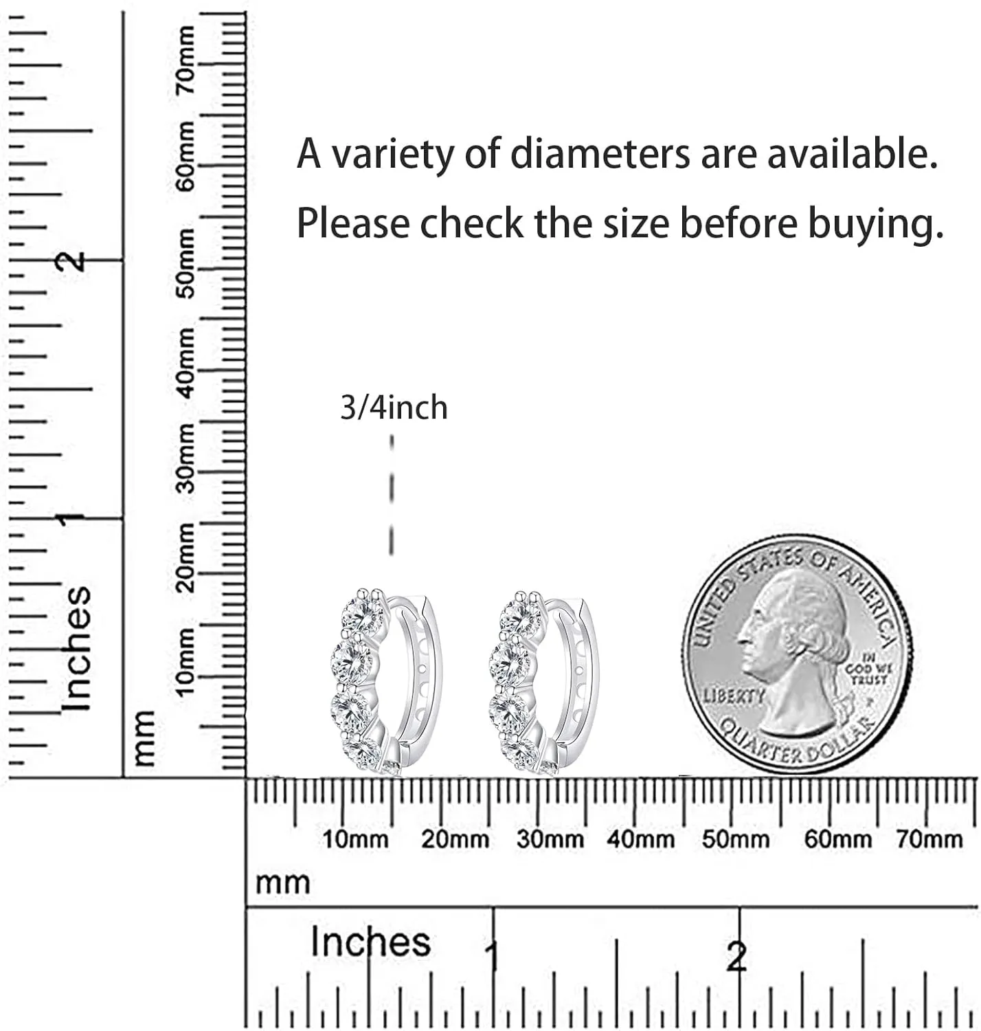 Moissanite Hoop Earrings, Huggie Hoops Sterling Silver Hoops Earrings for Women