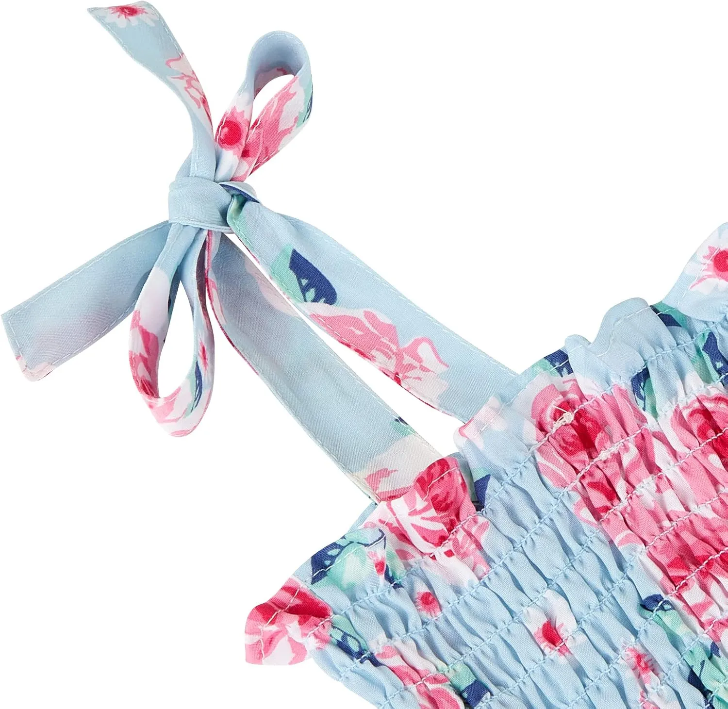 Mommy and Me Floral Smocked Dress Family Matching Outfits Set Sleeveless Sundress Beach Summer Casual Dress