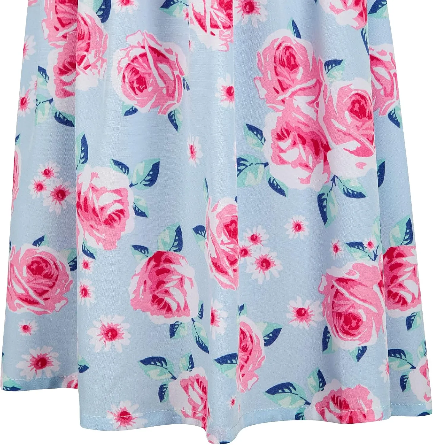 Mommy and Me Floral Smocked Dress Family Matching Outfits Set Sleeveless Sundress Beach Summer Casual Dress