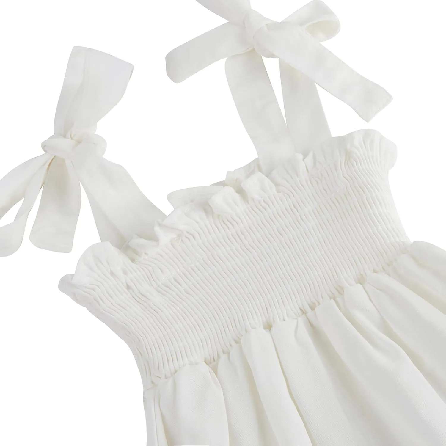 Mommy and Me Floral Smocked Dress Family Matching Outfits Set Sleeveless Sundress Beach Summer Casual Dress
