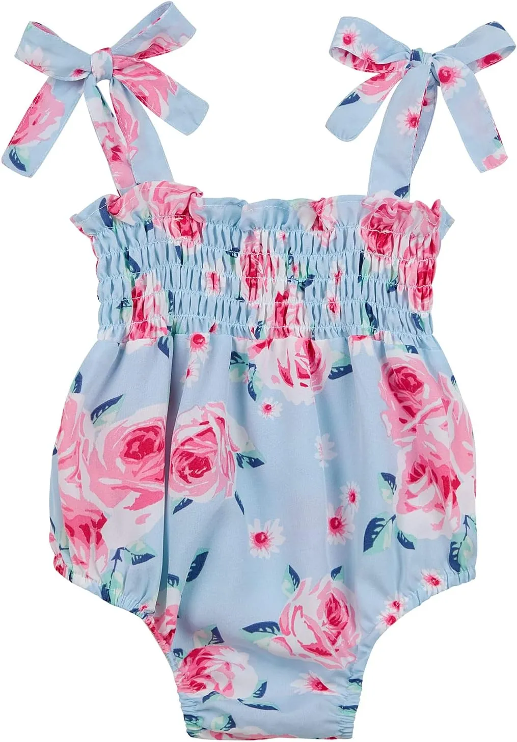 Mommy and Me Floral Smocked Dress Family Matching Outfits Set Sleeveless Sundress Beach Summer Casual Dress
