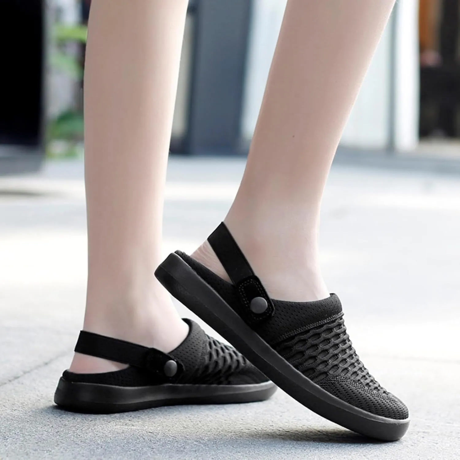 Mules Clogs for Women 2025 Air Cushion Platform Mesh Mules Sneaker Sandals for Women Orthopedic Arch Support Slippers Men Wide Width Slip On Walking Shoes