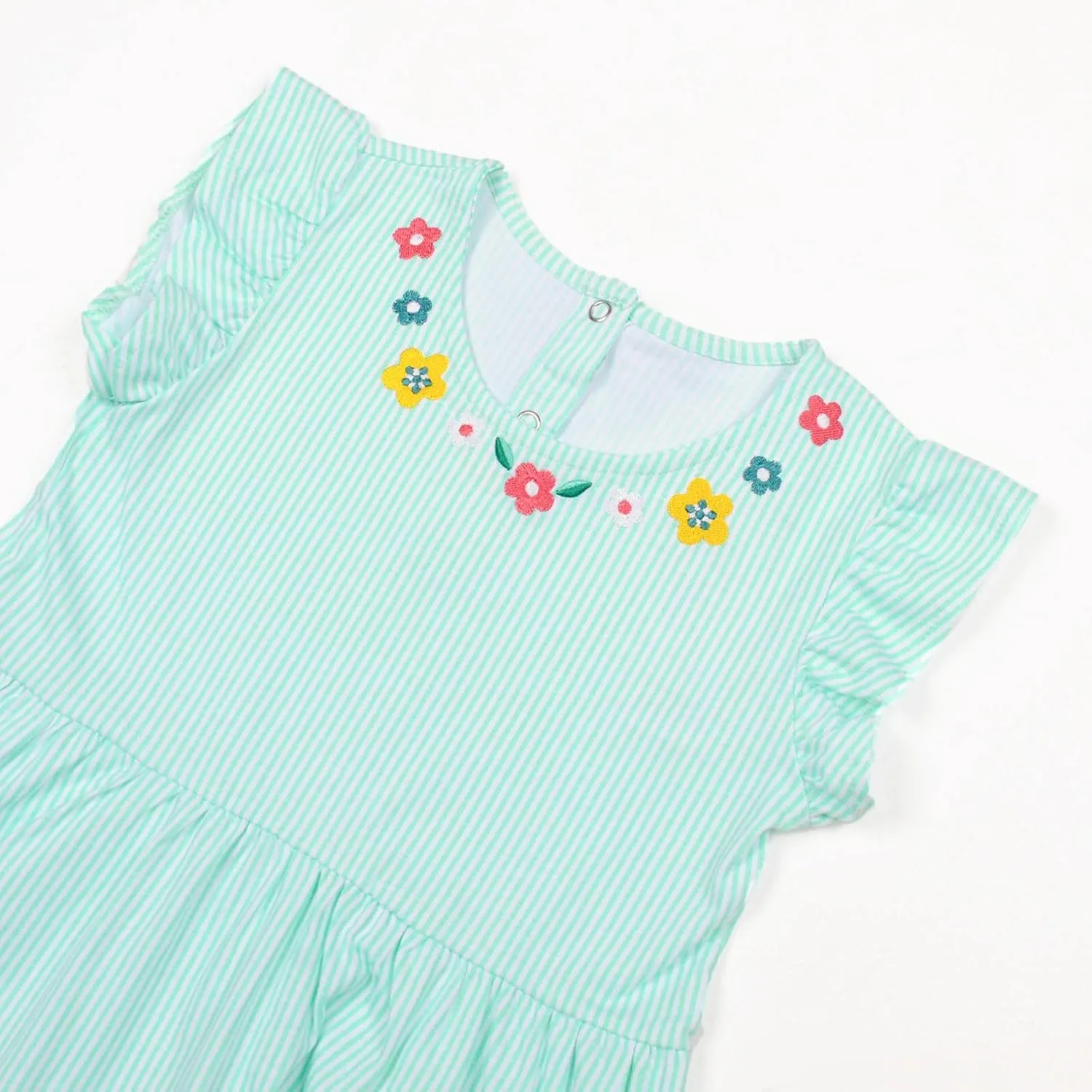 Mumetaz Toddler Girls Dress Ruffle Sleeveless Embroidery Floral Dress Casual Striple Summer Beach Sundress 1-6T