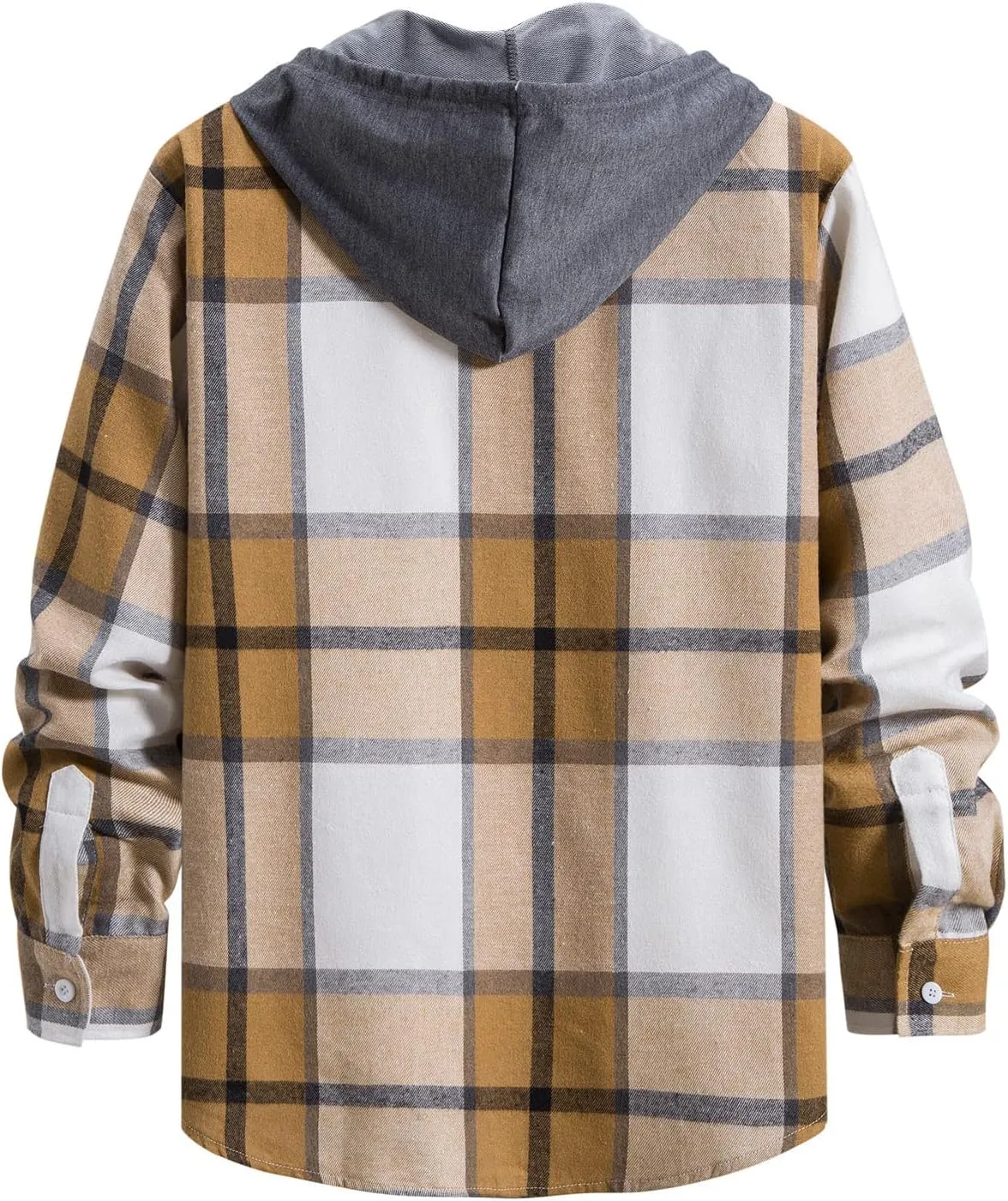Muscularfit Mens Sweatshirt Plaid Button Shirt Causal Long Sleeve Lightweight Shirt Jacket With Hood Fall Winter Outwear Coat