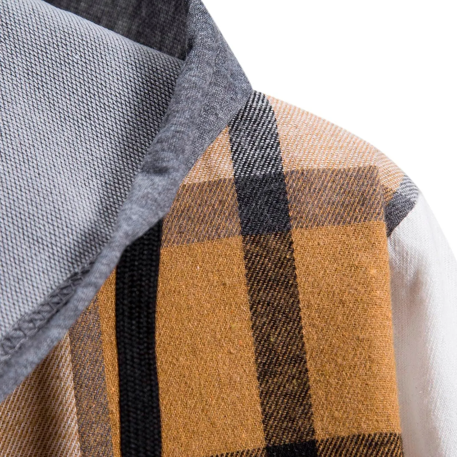 Muscularfit Mens Sweatshirt Plaid Button Shirt Causal Long Sleeve Lightweight Shirt Jacket With Hood Fall Winter Outwear Coat