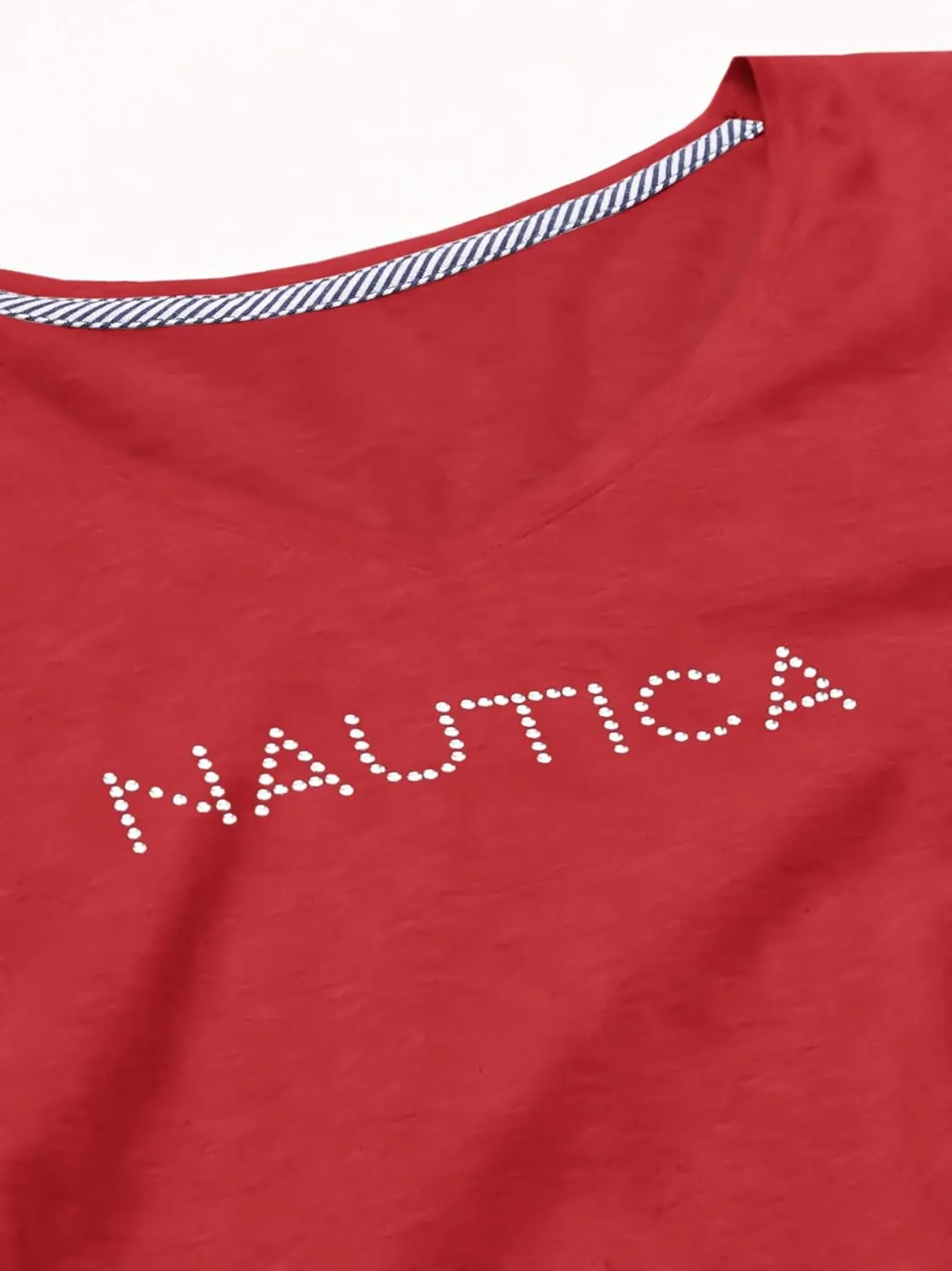 Nautica Women's Easy Comfort Supersoft 100% Cotton Classic Logo T-Shirt