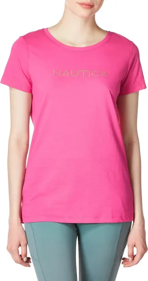 Nautica Women's Easy Comfort Supersoft 100% Cotton Classic Logo T-Shirt