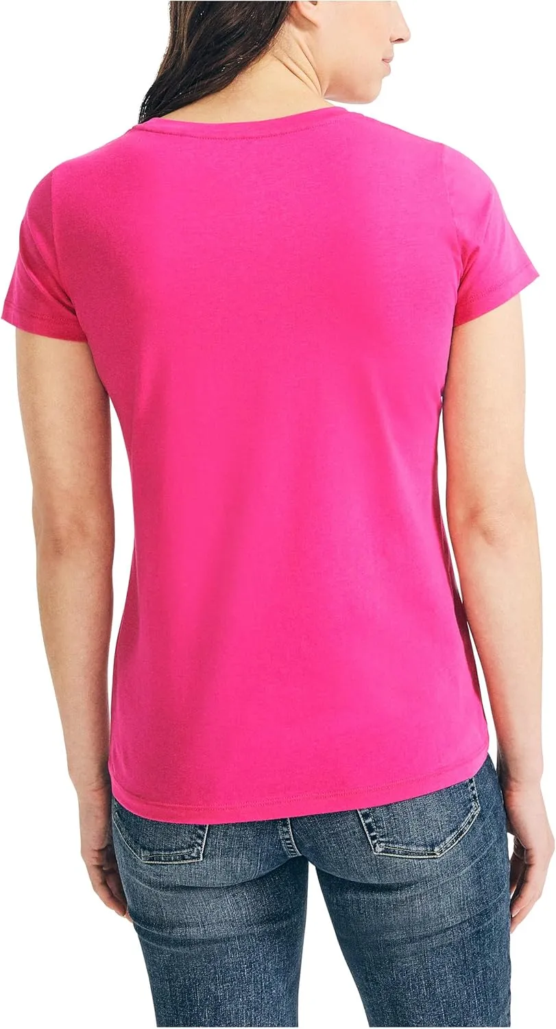 Nautica Women's Easy Comfort Supersoft 100% Cotton Classic Logo T-Shirt