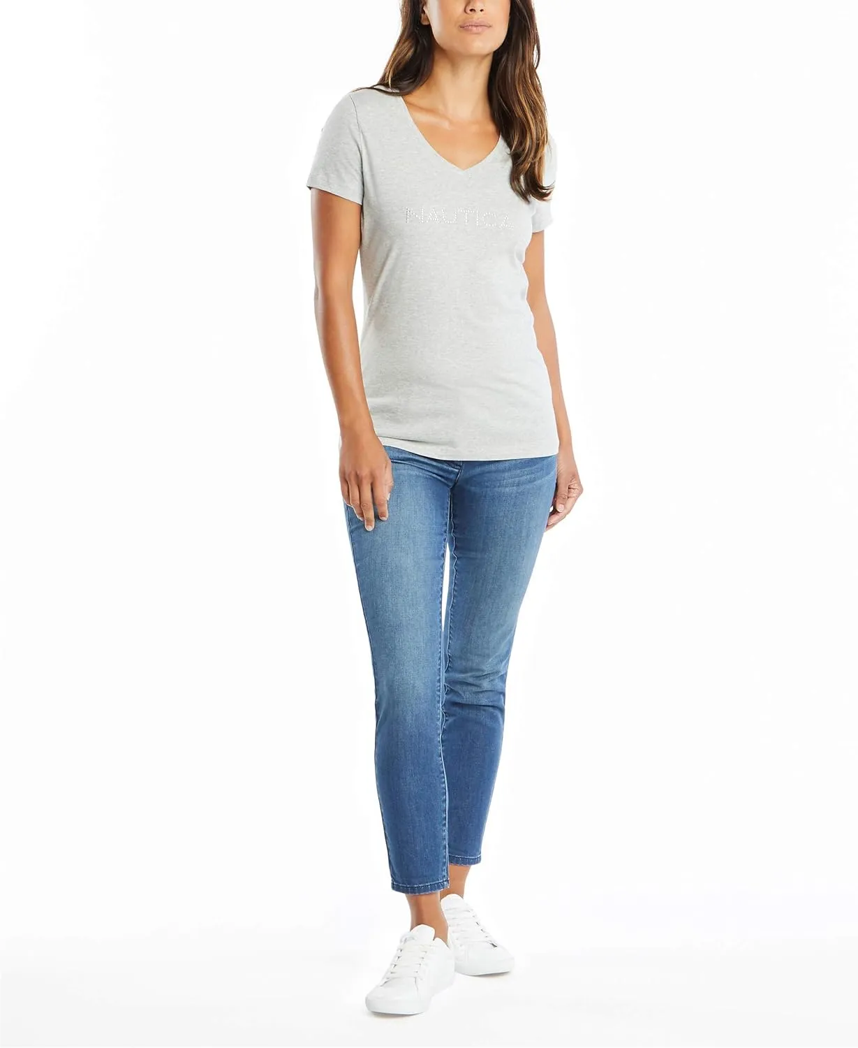 Nautica Women's Easy Comfort Supersoft 100% Cotton Classic Logo T-Shirt