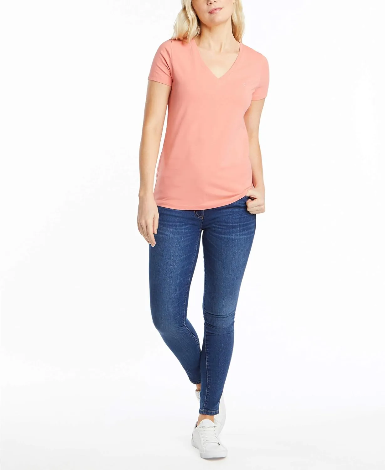Nautica Women's Easy Comfort V-Neck Supersoft Stretch Cotton T-Shirt