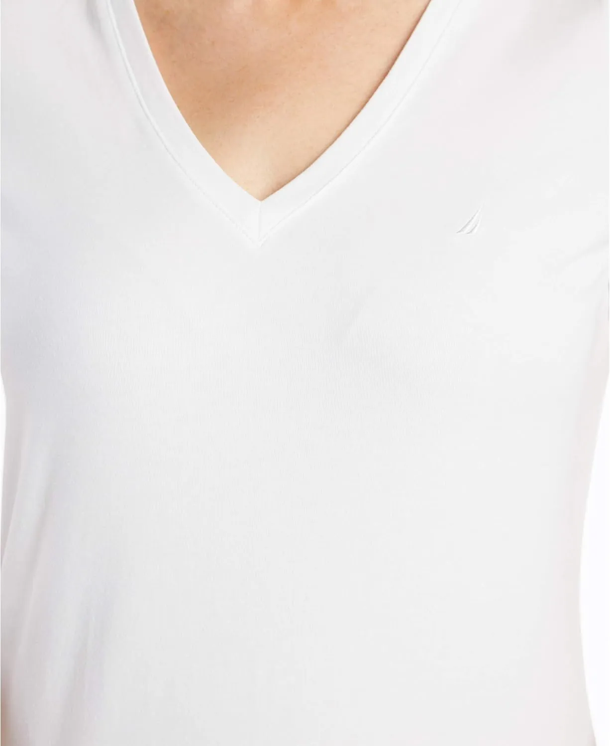 Nautica Women's Easy Comfort V-Neck Supersoft Stretch Cotton T-Shirt
