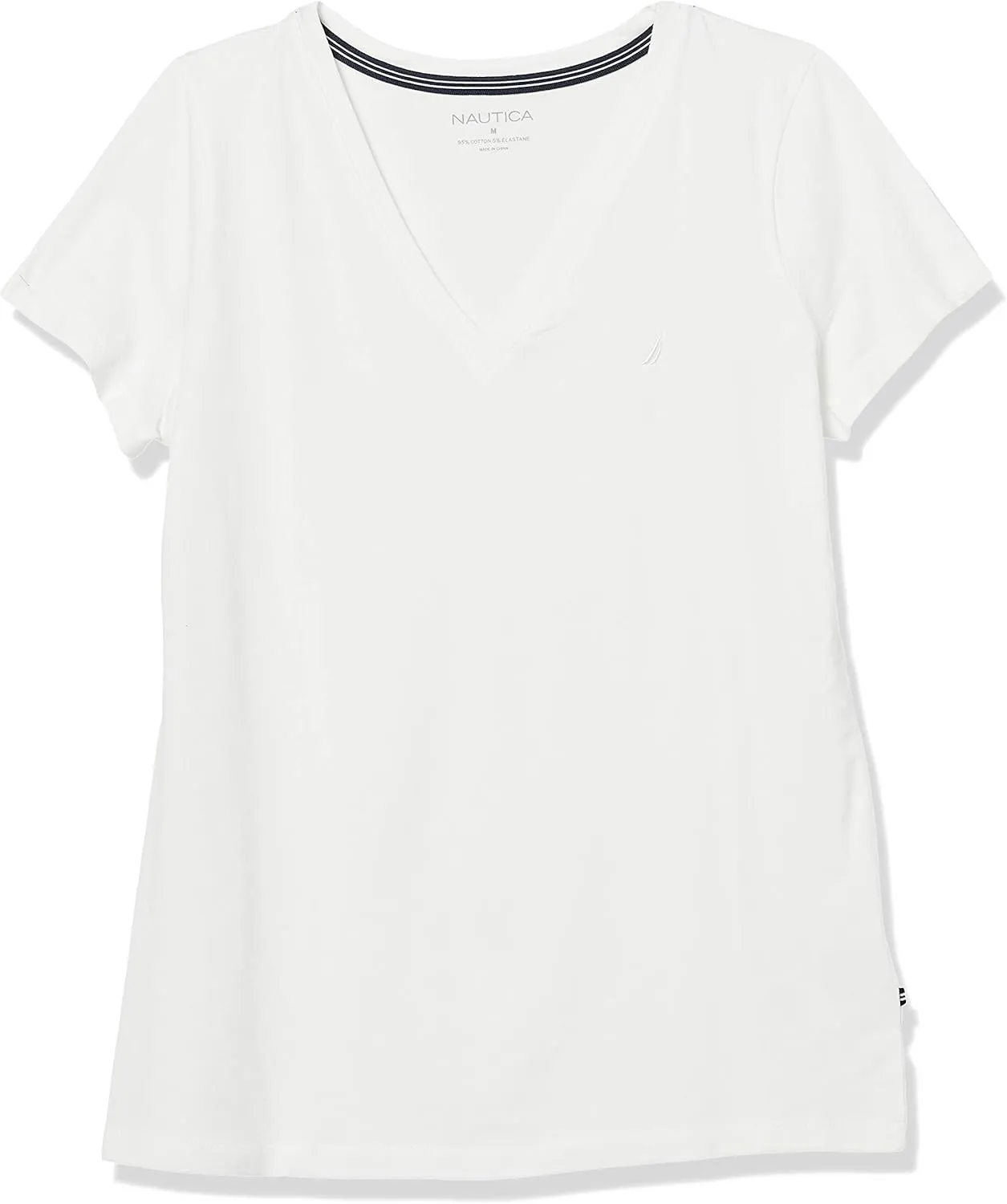 Nautica Women's Easy Comfort V-Neck Supersoft Stretch Cotton T-Shirt