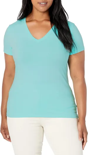 Nautica Women's Easy Comfort V-Neck Supersoft Stretch Cotton T-Shirt