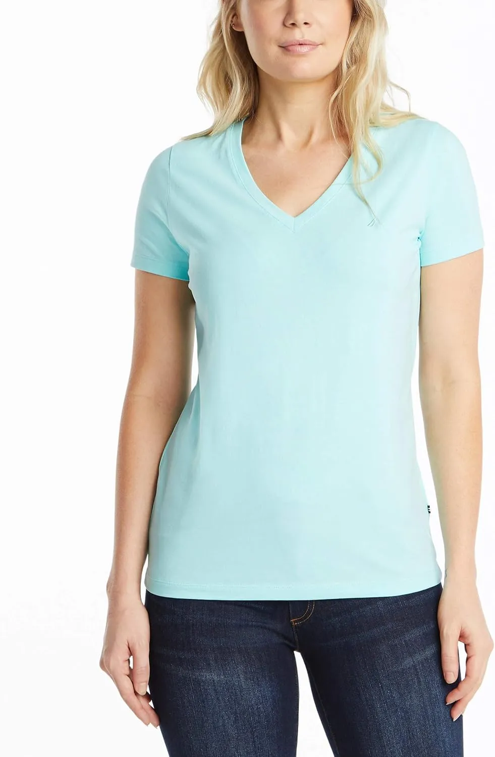 Nautica Women's Easy Comfort V-Neck Supersoft Stretch Cotton T-Shirt