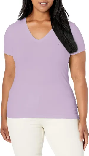 Nautica Women's Easy Comfort V-Neck Supersoft Stretch Cotton T-Shirt