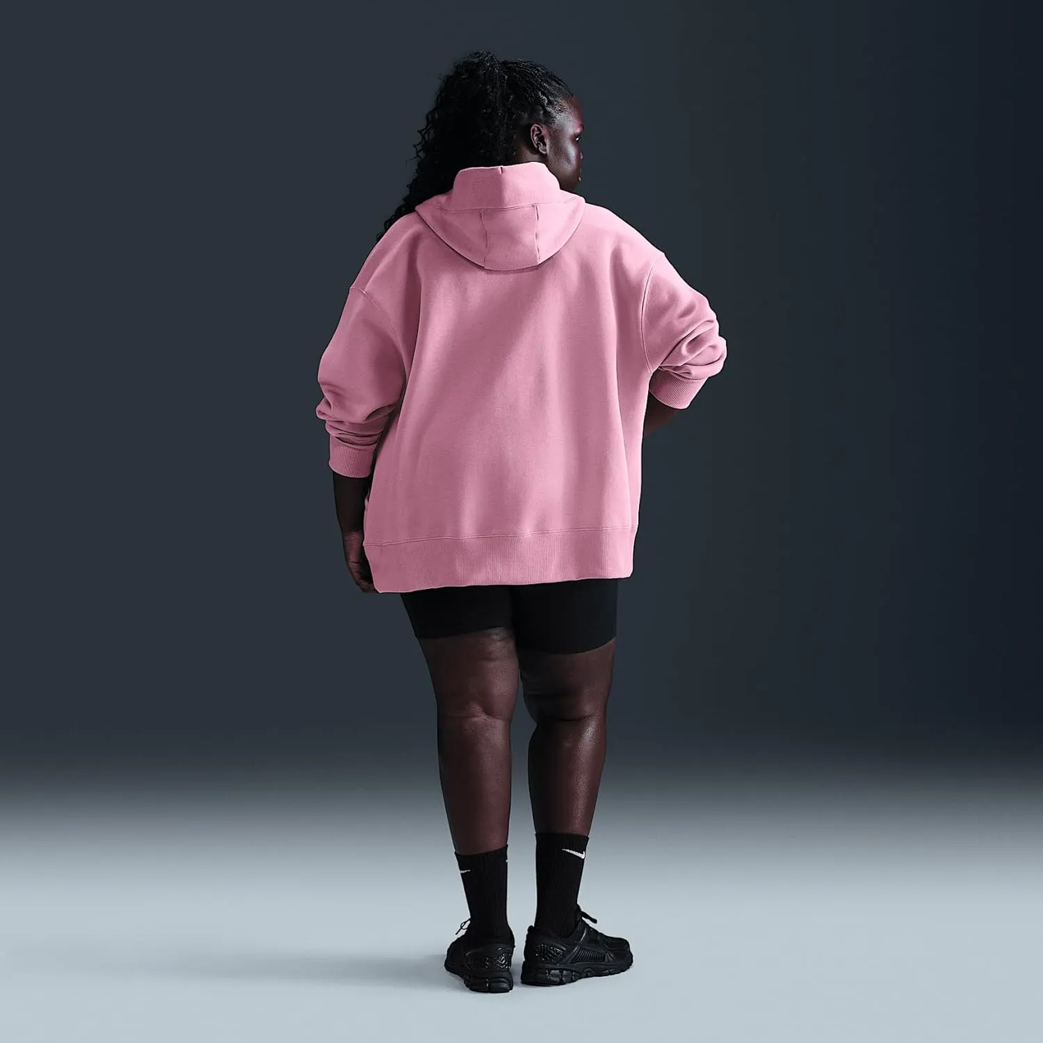 Nike Sportswear Phoenix Fleece Women's Oversized Full-Zip Hoodie (Plus Size) (DV4979-699, Elemental Pink/Sail)
