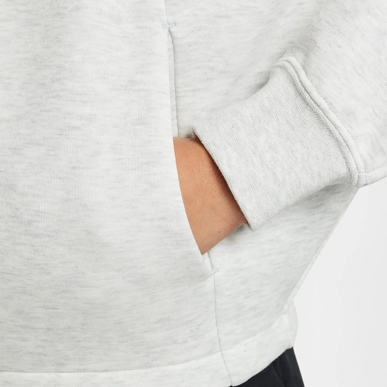 Nike Sportswear Tech Fleece Girls' Oversized Hoodie (HF8188-013, Light Grey/Heather/Black)