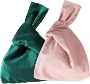 NOLITOY 2Pcs Vintage Velvet Pouch Stylish Makeup Storage Handbag Cute Evening Clutch Purse for Women for Wedding Guests and Casual Outings