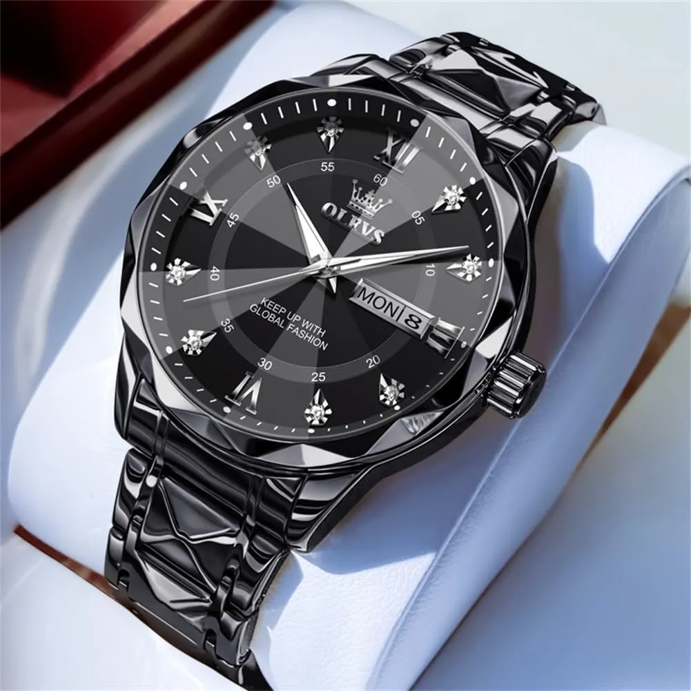 OLEVS Watches for Men,Mens Watch Large Wrist,Roman Numerals Men Watch,Chronograph Watches for Men,Luxury Watches for Men,Diamond Watches for Men,Men Watch Waterproof,Relojes para Hombres