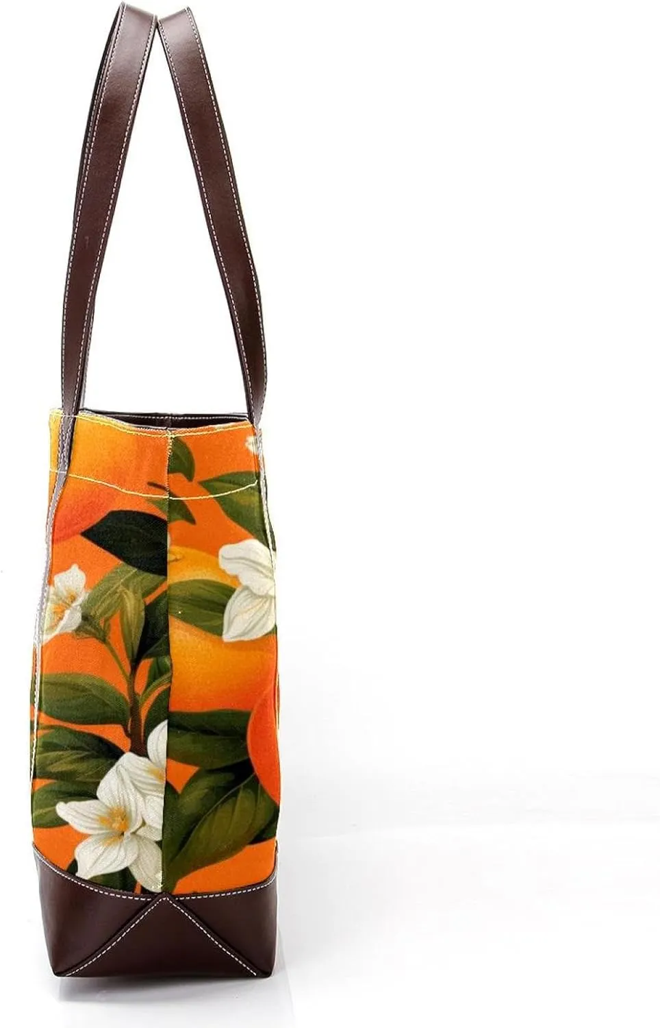 Oranges and Flowers-1783 Tote Bags Durable Leather Canvas Purses and Handbags for Women Top Handle Shoulder Satchel Hobo Bags