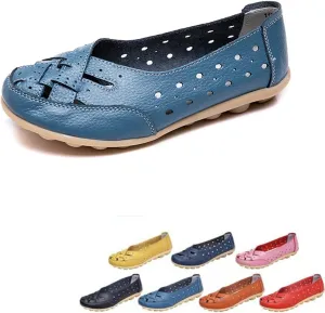 Orthopedic Loafers in Breathable Leather, 2024 Wide Size Orthopedic Loafers in Breathable Leather, Breathable Shoes for Women