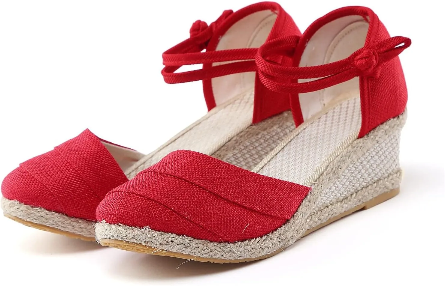 Orthopedic Platform Sandals for Women Dressy Summer, Women's Ankle Strap Closed Toe Espadrille Wedge Sandals Dressy Platform Wedge Sandals Casual Comfortable Shoes (6.5)