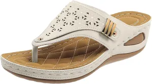Orthopedic Sandals for Women,Women Orthotic Wedge Sandal,Breathable Mesh Hollow Sports Sandal,Comfortable Walking Shoes Anti-Slip Arch Support Wedges Sandals Summer Beach Shoes