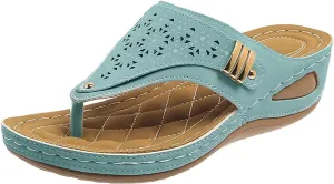 Orthopedic Sandals for Women,Women Orthotic Wedge Sandal,Breathable Mesh Hollow Sports Sandal,Comfortable Walking Shoes Anti-Slip Arch Support Wedges Sandals Summer Beach Shoes