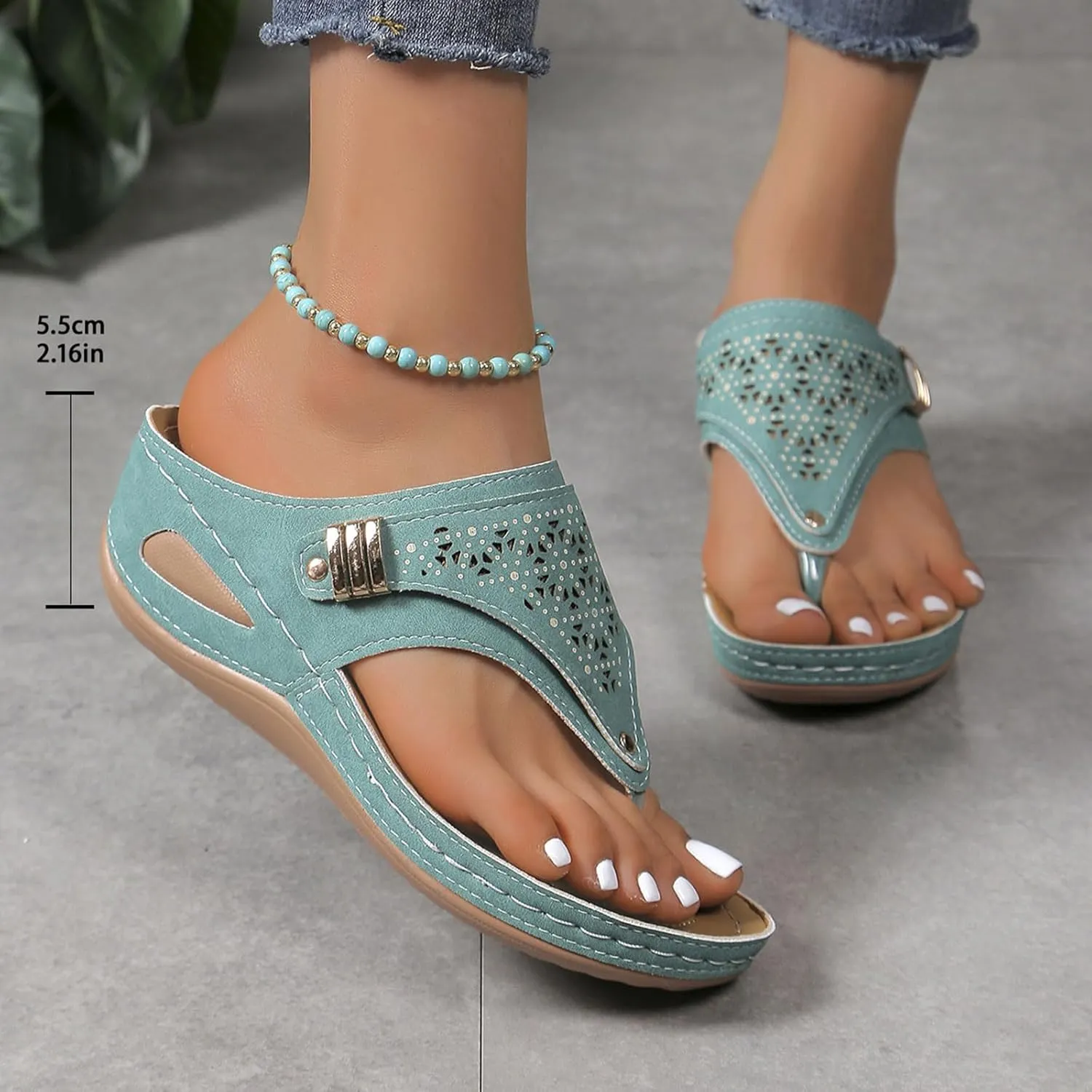 Orthopedic Sandals for Women,Women Orthotic Wedge Sandal,Breathable Mesh Hollow Sports Sandal,Comfortable Walking Shoes Anti-Slip Arch Support Wedges Sandals Summer Beach Shoes