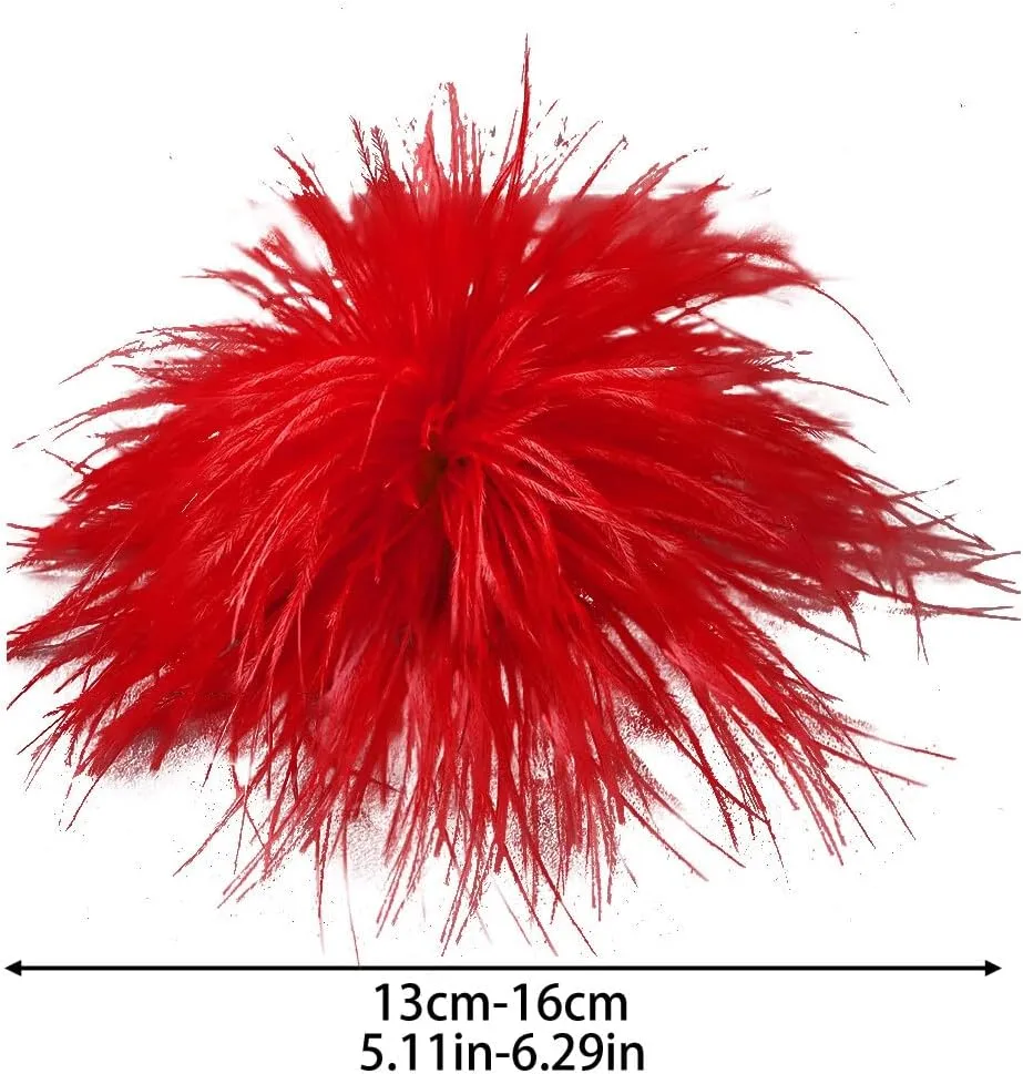 Ostrich Feather Brooch Fashion Brooch Pins Corsage Hair Clip Headwear Hairpin Hairband for Derby Hat Cocktail Party