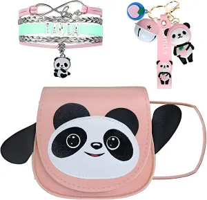 Panda Purses: Crossbody & Coin Purse for Kids, Bracelet & Keychain for Girls