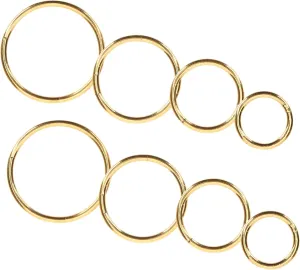 PartyKindom Fashionable Nose Ring Set 8pcs Gold Nose Hoops Spiral Nose Piercings Metal Nose Jewelry for Women