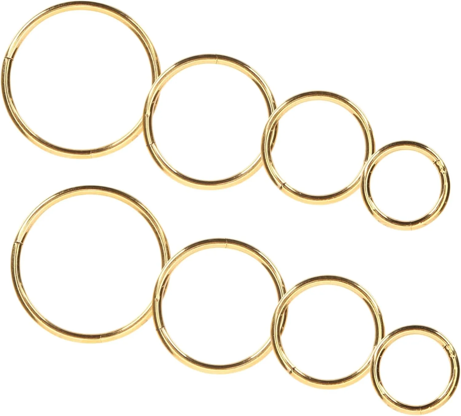 PartyKindom Fashionable Nose Ring Set 8pcs Gold Nose Hoops Spiral Nose Piercings Metal Nose Jewelry for Women