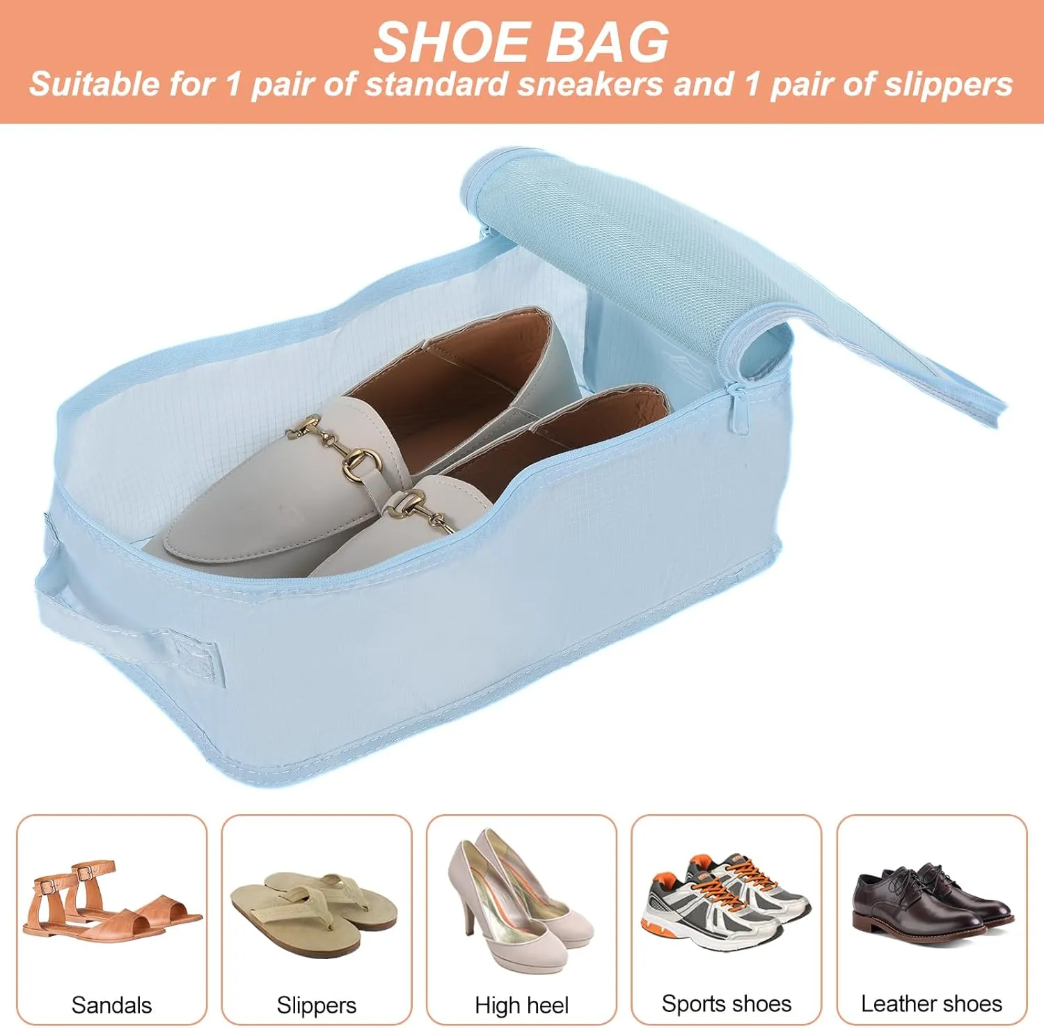 PATIKIL 6 Set Travel Packing Cube, Travel Bags Organizer for Luggage Waterproof Suitcase Organizer Bags Set Travel Essentials with Shoe Bag for Carry on Suitcases, Blue