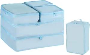 PATIKIL 6 Set Travel Packing Cube, Travel Bags Organizer for Luggage Waterproof Suitcase Organizer Bags Set Travel Essentials with Shoe Bag for Carry on Suitcases, Blue