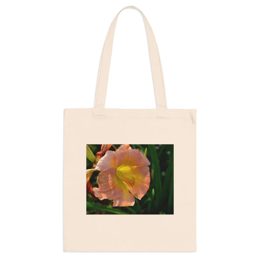 Peach and Yellow Flower Tote Bag