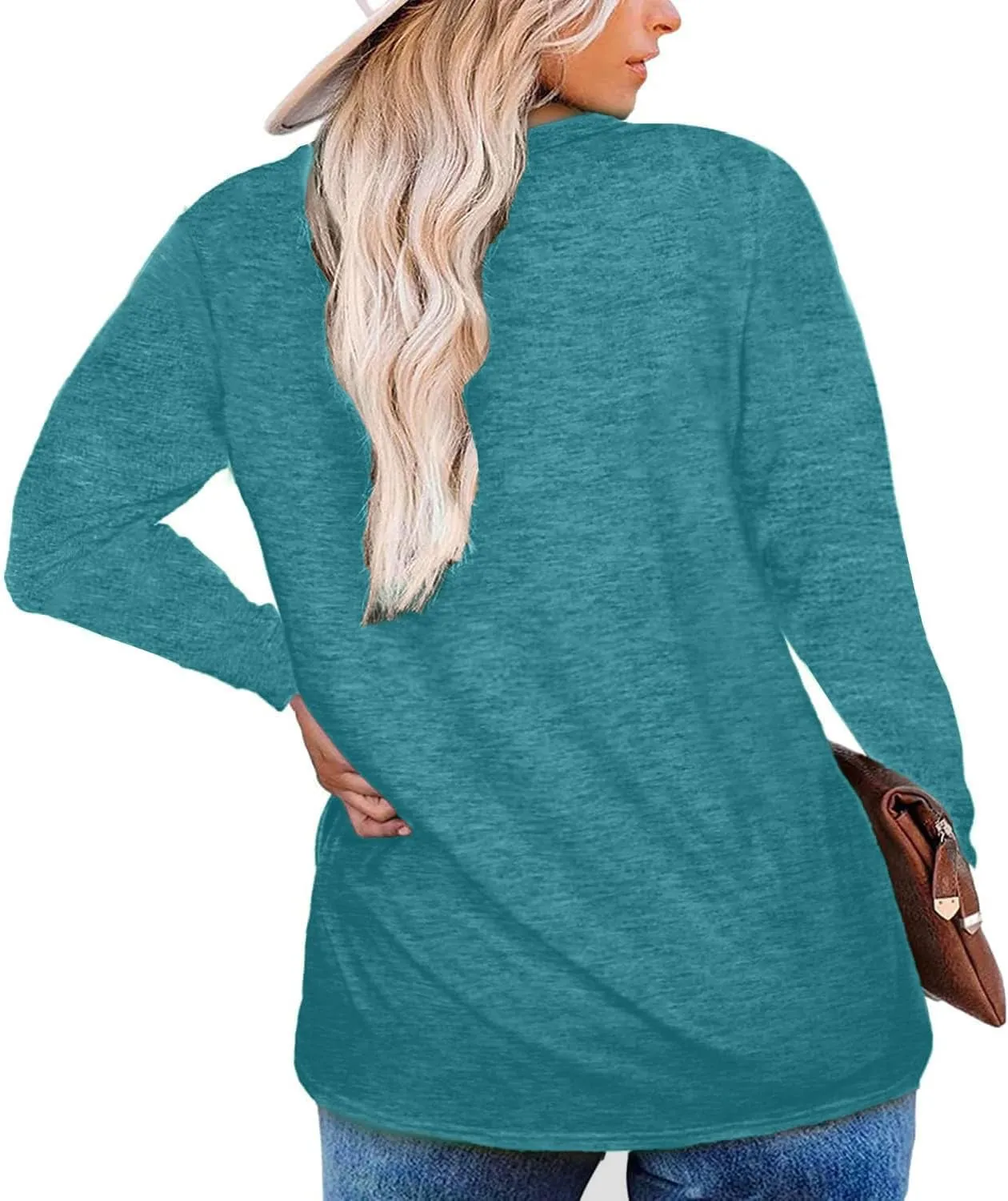 Plus Size Easter Shirts for Women Happy Easter T Shirt Bunny Rabbit V Neck Tees Easter Long Sleeve Shirt Tops
