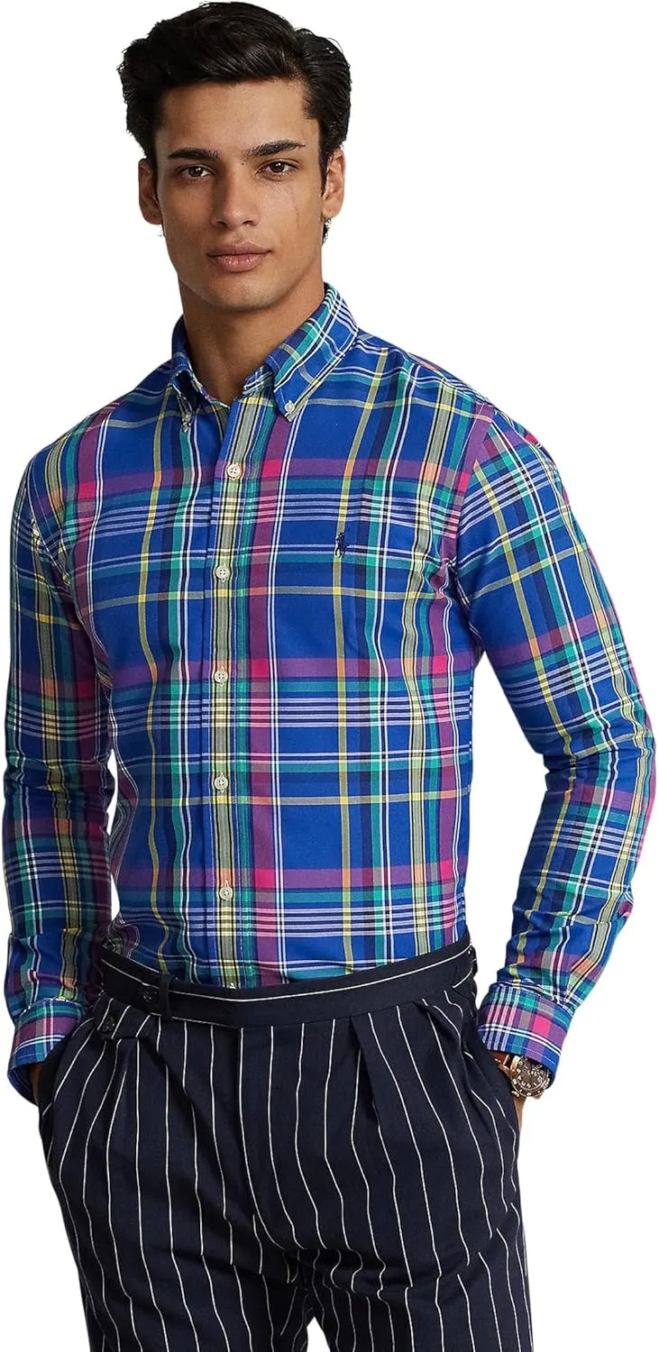POLO RALPH LAUREN Men's Classic Fit Plaid Performance Long Sleeve Shirt