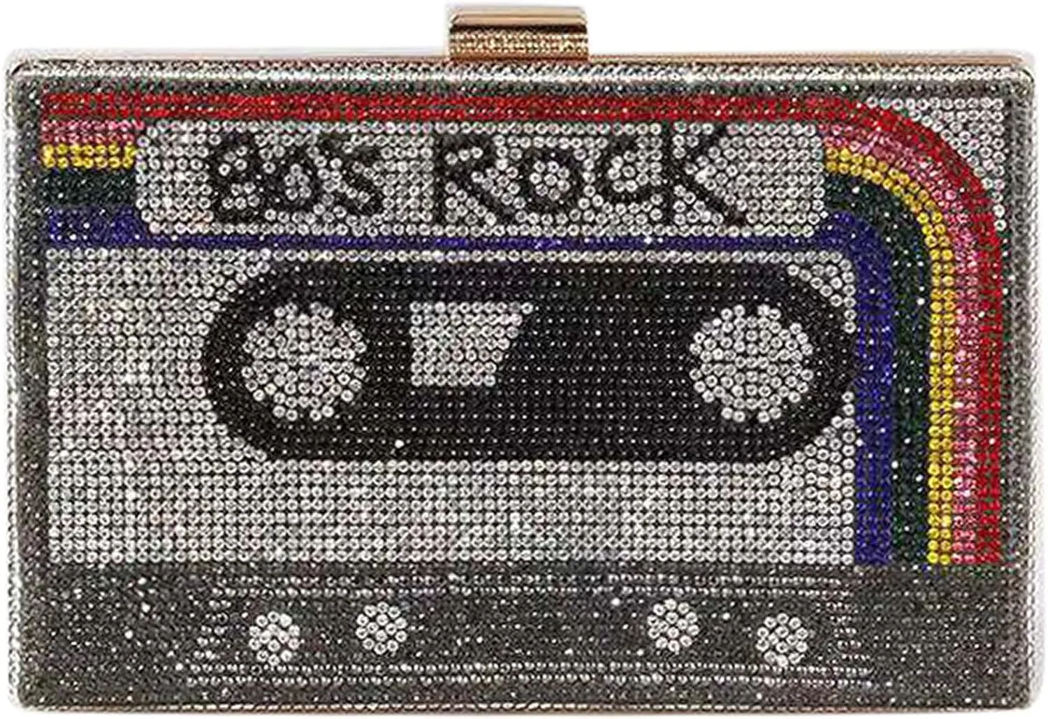 QZUnique Tape Shaped Shoulder Bag Radio Recorder PU Crossbody Bag Women's Retro Evening Bag Handbag Clutch Purse