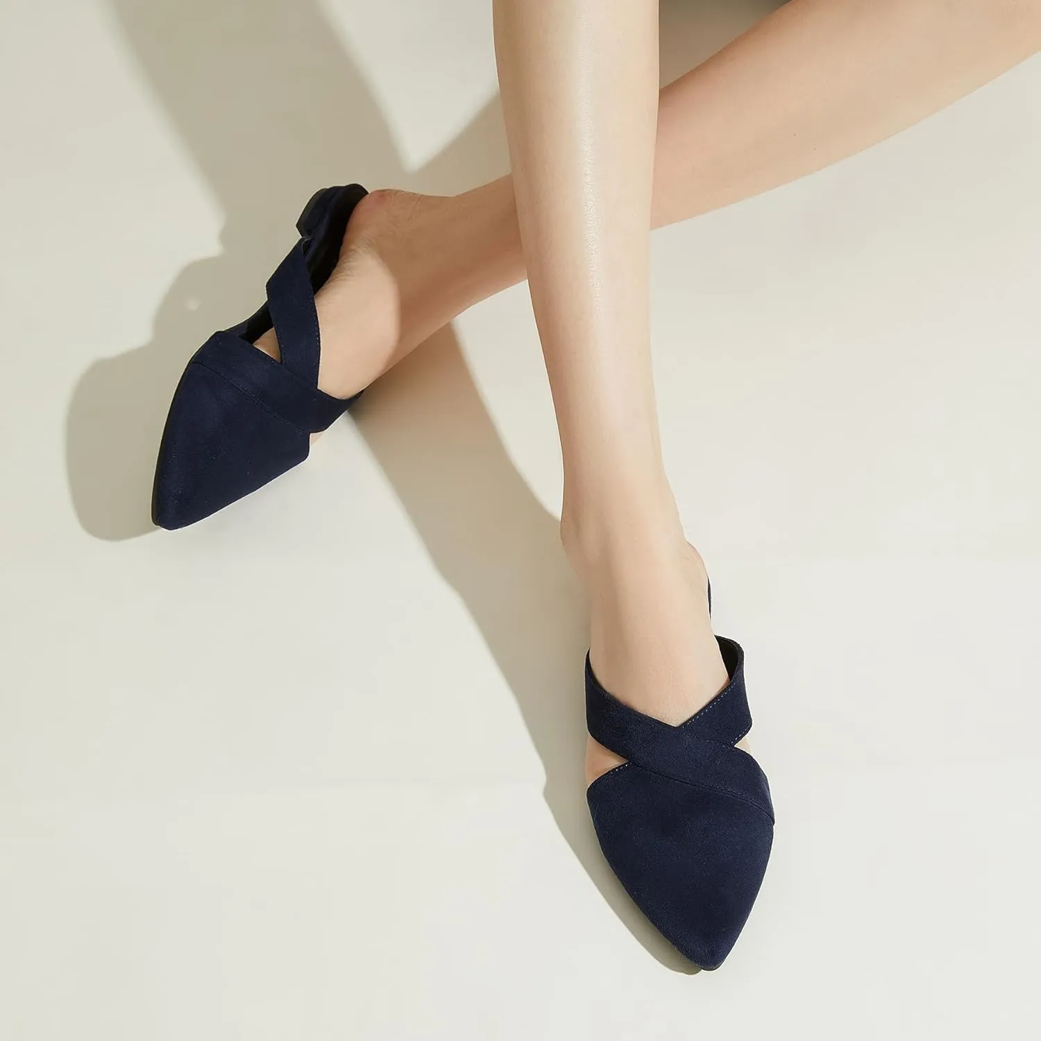 Rekayla Women??s Mules Closed Pointed Toe Backless Loafer Shoes for Women