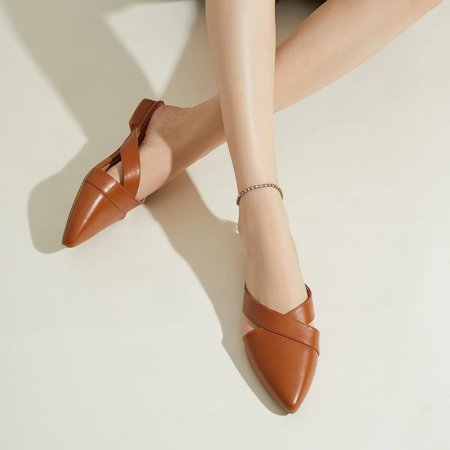 Rekayla Women??s Mules Closed Pointed Toe Backless Loafer Shoes for Women