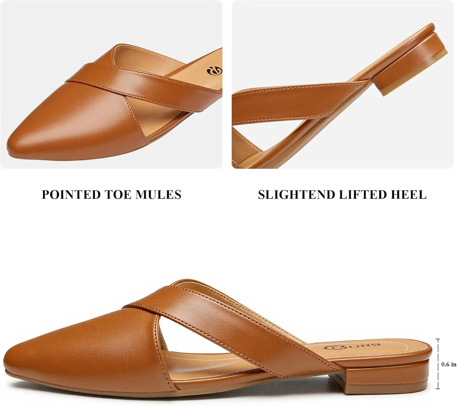 Rekayla Women??s Mules Closed Pointed Toe Backless Loafer Shoes for Women