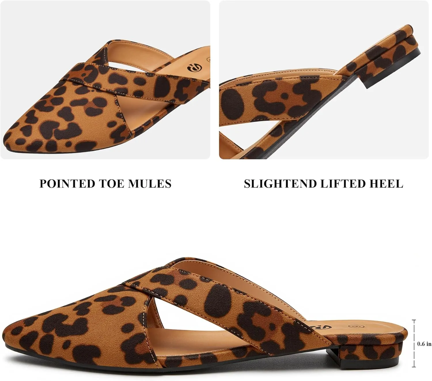 Rekayla Women??s Mules Closed Pointed Toe Backless Loafer Shoes for Women