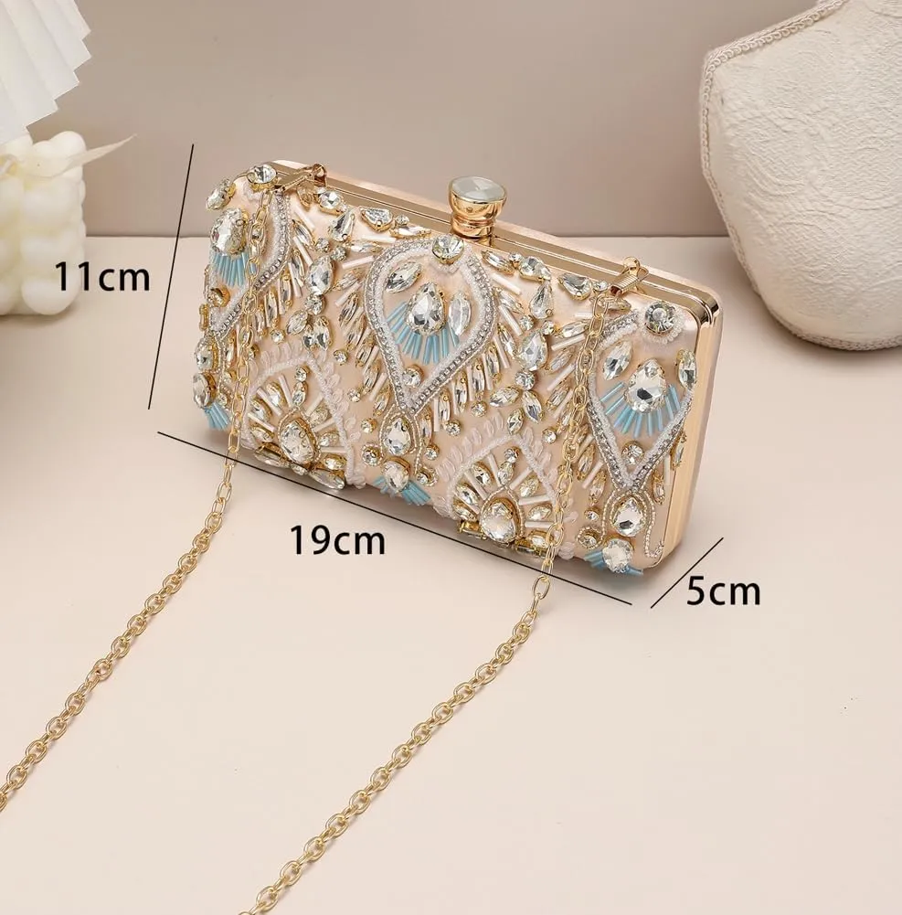 Rhinestone Clutch Purses Women 2025 Evening Handbags Crystal Diamond Glitter Sparkly Purse for Weddings Party Prom