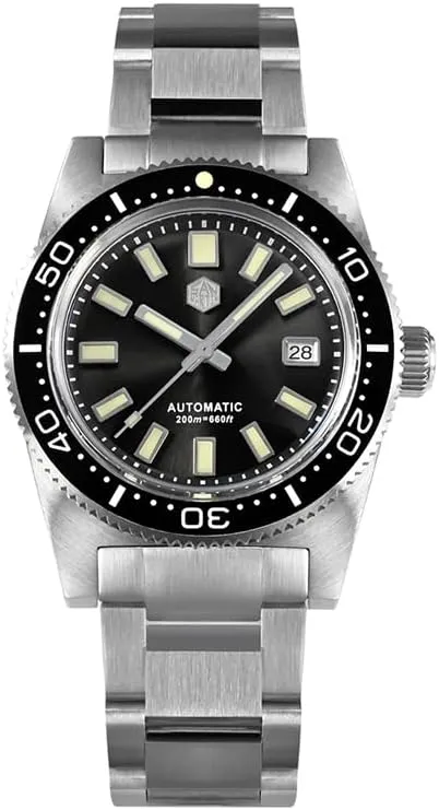 San Martin Men Diver Watch Mens Automatic Watches 62Mas Mechanical Wristwatch Sapphire 20ATM C3 Luminous Ceramic Bezel NH35