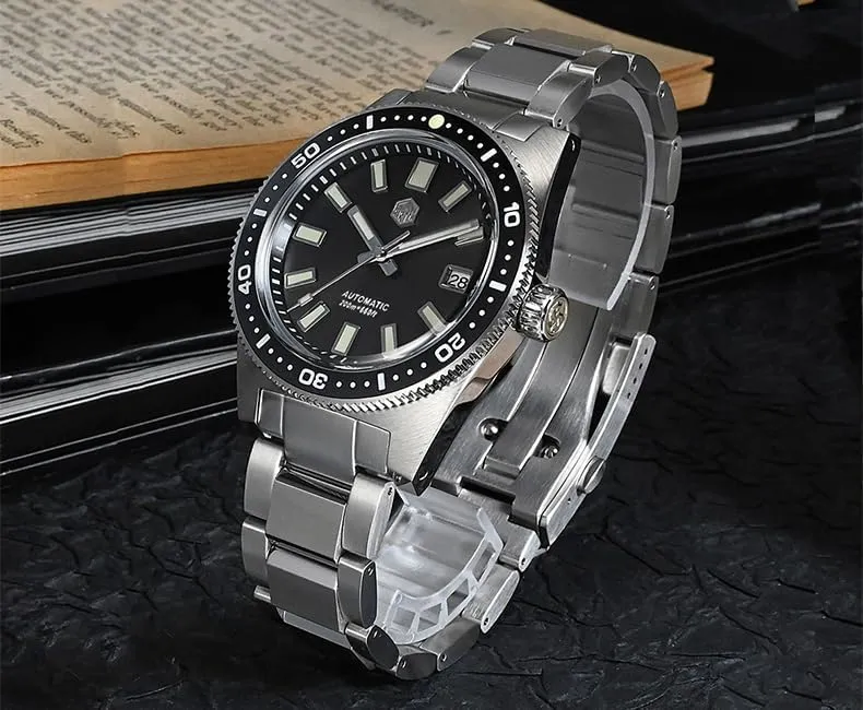 San Martin Men Diver Watch Mens Automatic Watches 62Mas Mechanical Wristwatch Sapphire 20ATM C3 Luminous Ceramic Bezel NH35