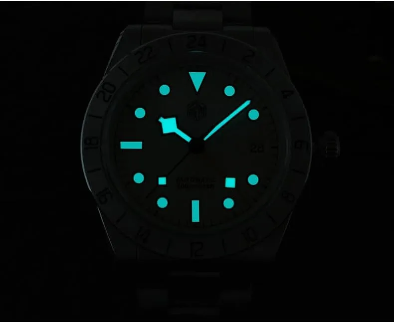 San Martin Men GMT Watch 39MM Luxury Automatic Mechanical Wristwatch Vintage 10ATM BGW-9 Luminous Steel Bezel Sapphire